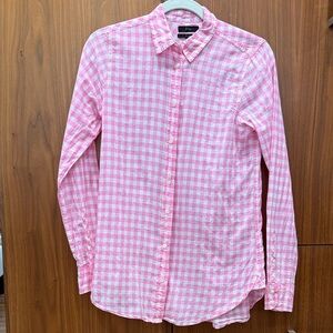 J. Crew Pink and White Checkered Women's Shirt